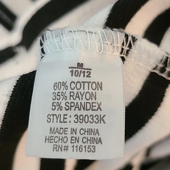 Black and white striped dress girls size 10-12 - Picture 7 of 7